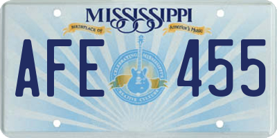 MS license plate AFE455