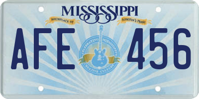 MS license plate AFE456