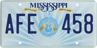 MS license plate AFE458