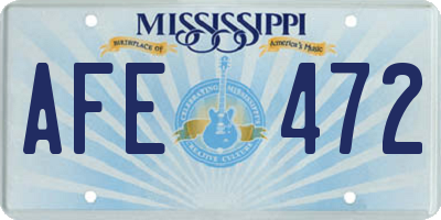 MS license plate AFE472