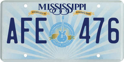 MS license plate AFE476