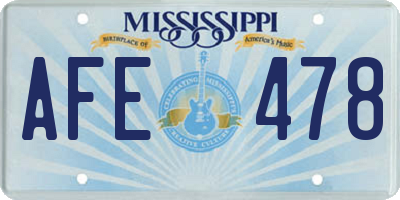 MS license plate AFE478