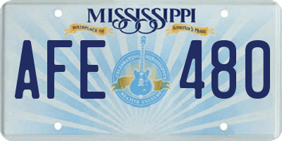 MS license plate AFE480