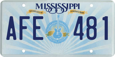 MS license plate AFE481