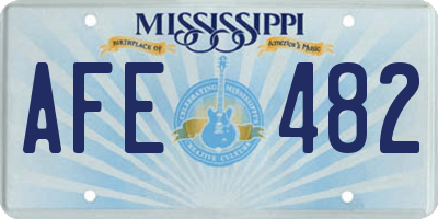 MS license plate AFE482