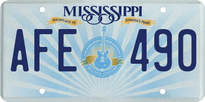 MS license plate AFE490