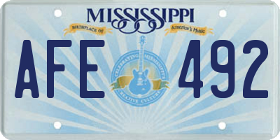 MS license plate AFE492
