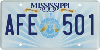 MS license plate AFE501