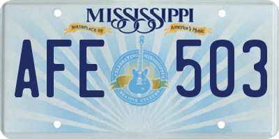 MS license plate AFE503