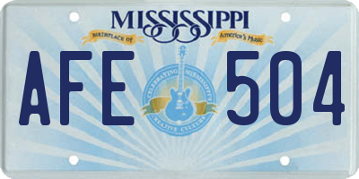 MS license plate AFE504
