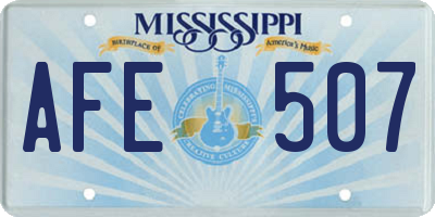 MS license plate AFE507
