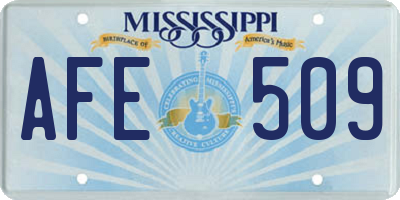 MS license plate AFE509