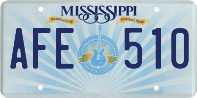 MS license plate AFE510