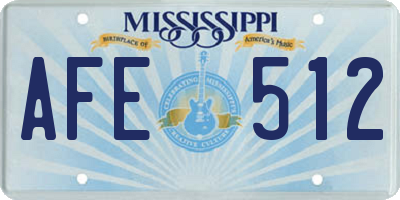 MS license plate AFE512