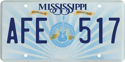 MS license plate AFE517