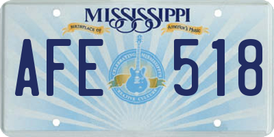 MS license plate AFE518