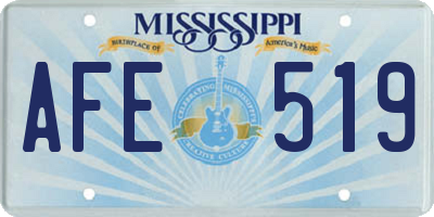 MS license plate AFE519