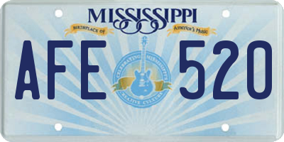 MS license plate AFE520