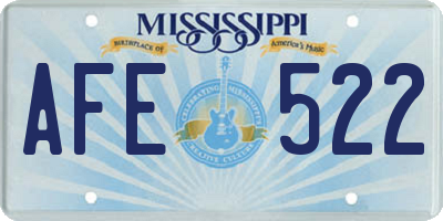MS license plate AFE522