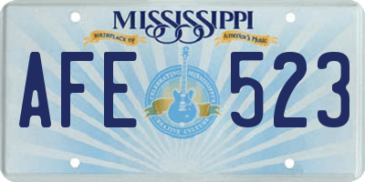 MS license plate AFE523
