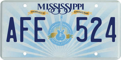 MS license plate AFE524