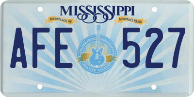 MS license plate AFE527