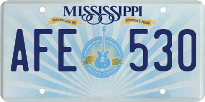 MS license plate AFE530