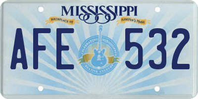 MS license plate AFE532