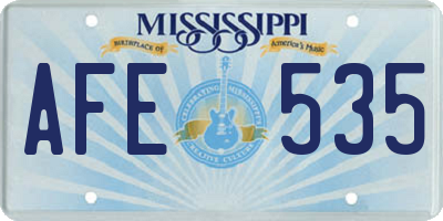 MS license plate AFE535