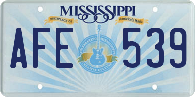 MS license plate AFE539