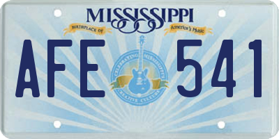 MS license plate AFE541