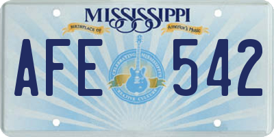 MS license plate AFE542