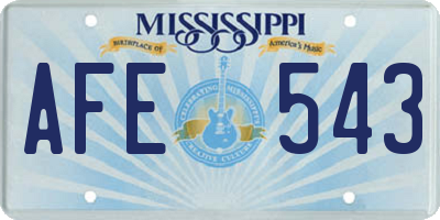 MS license plate AFE543