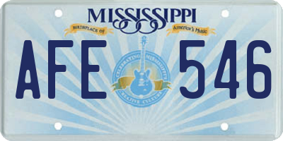 MS license plate AFE546