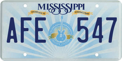 MS license plate AFE547