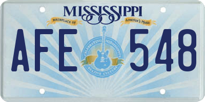 MS license plate AFE548