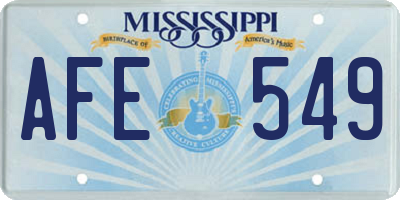 MS license plate AFE549