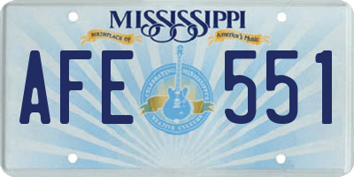 MS license plate AFE551