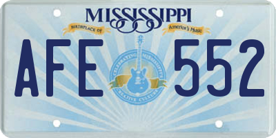 MS license plate AFE552
