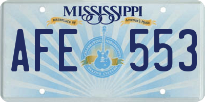 MS license plate AFE553