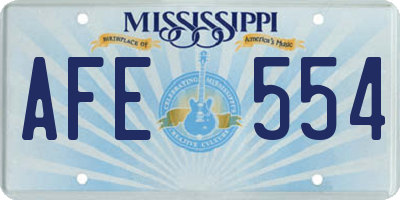 MS license plate AFE554