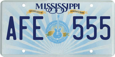 MS license plate AFE555