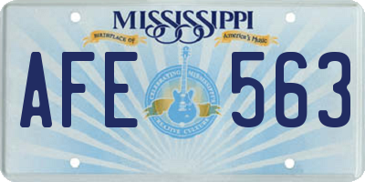 MS license plate AFE563