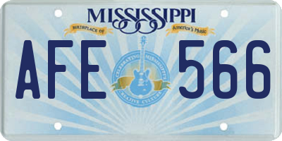 MS license plate AFE566