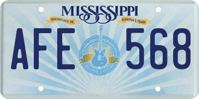 MS license plate AFE568
