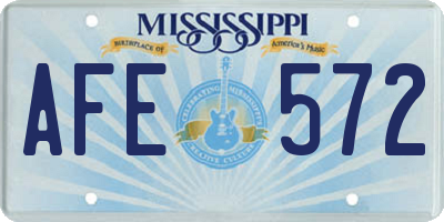 MS license plate AFE572
