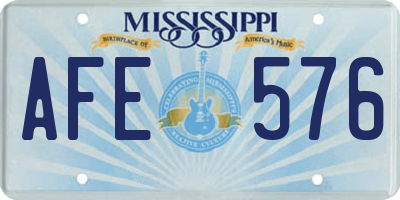 MS license plate AFE576