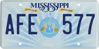 MS license plate AFE577