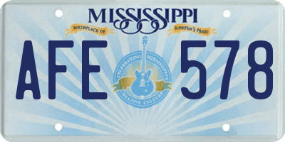 MS license plate AFE578