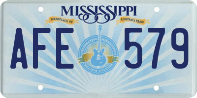 MS license plate AFE579